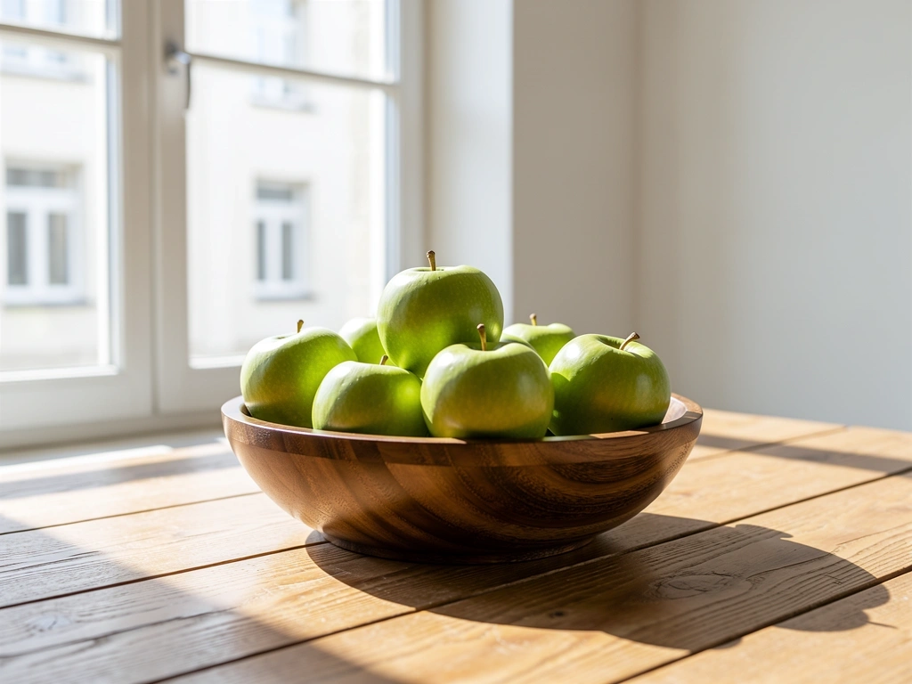 Frische Äpfel auf einem Holztisch